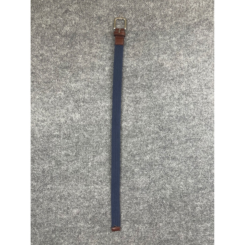Boys Braided Stretch Belt Kids Size M Navy Blue Excellent Woven Elastic